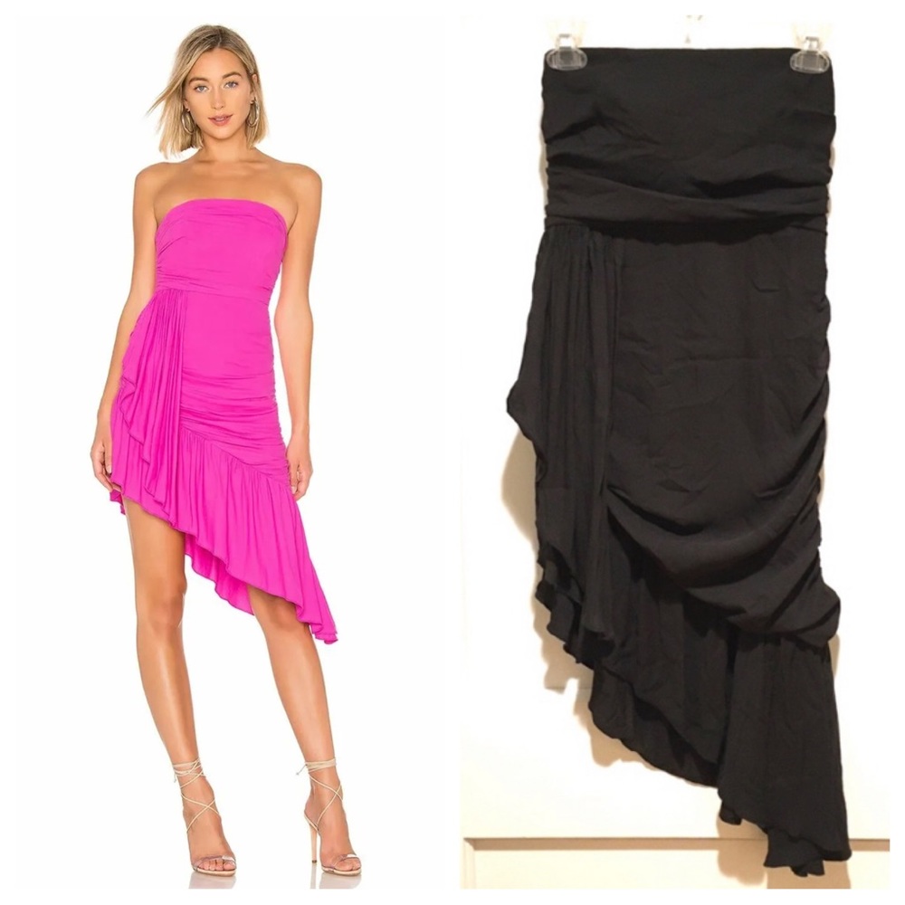 NBD Jacqueline Dress Black Strapless Asymmetric S